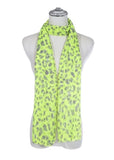 Yellow and grey leopard print scarf