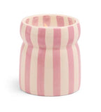 CABANA LAVENDER STRIPPED CERAMIC CANDLE - GRECIAN SAND BOXED