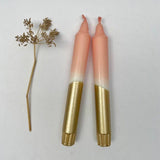 Blush Pink & Gold Dip Dyed Dinner Candles
