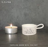 Beware Of The Dog Handled Tealight Holder - East Of India