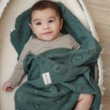 100% Luxury Cotton Receiving Swaddle Baby Blanket - Heart
