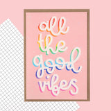 All the good vibes greeting card