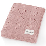100% Luxury Cotton Receiving Swaddle Baby Blanket - Heart