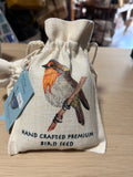 Handcrafted Premium Bird Seed with Robin Illustrated Gift Bag