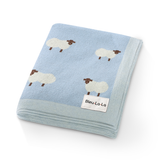 Luxury cotton baby swaddle blanket with sheep