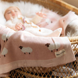100% Luxury Cotton Swaddle Baby Blanket - Sheep Design