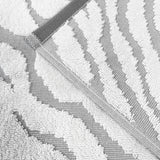 Zebra Print Sculpted Towels in Luxury Cotton - White/Grey