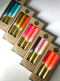 Aubergine, Heather, Blush Pink & Gold Dip Dye Dinner Candles