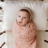 100% Luxury Cotton Receiving Swaddle Baby Blanket - Heart