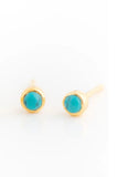 Gold Tiny Turquoise Gemstone Stud Earrings