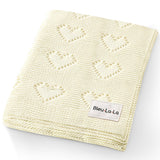 100% Luxury Cotton Receiving Swaddle Baby Blanket - Heart