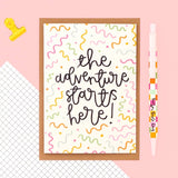 The adventure starts here greeting card