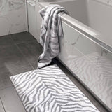 Zebra Print Sculpted Towels in Luxury Cotton - White/Grey