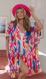 Pink Multicoloured Swimwear Tunics/Holiday Cover Ups