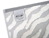 Zebra Print Sculpted Towels in Luxury Cotton - White/Grey
