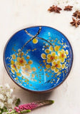 Coconut Bowl With Flower Design