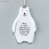 Home Is A Place Porcelain Bear Hanger - East Of India
