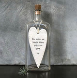 ‘You Make Me Happy When Skies Are Grey’Porcelain Long Hanging Heart - East Of India