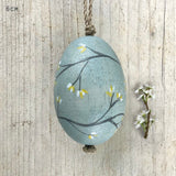 Blossom Painted Hanging Wooden Egg Decoration - East Of India
