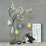 Blossom Painted Hanging Wooden Egg Easter Decoration - East Of India