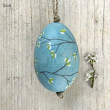 Blossom Painted Hanging Wooden Egg Decoration - East Of India