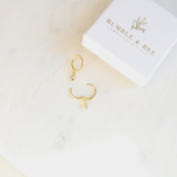 Sparkle Drop Huggies Sterling Silver | 18k Gold