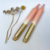 Blush Pink & Gold Dip Dyed Dinner Candles