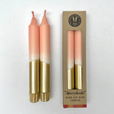 Blush Pink & Gold Dip Dyed Dinner Candles