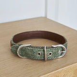 Tweed Dog Collar - Green