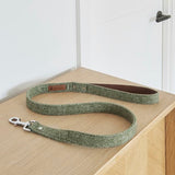 Tweed Dog Lead  - Green