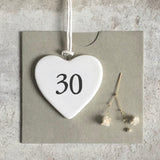'30' Porcelain Hanging Heart - East Of India