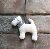 Hanging Dog Grey Scarf Decoration - East Of India