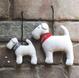 Hanging Dog Red Scarf Decoration - East Of India
