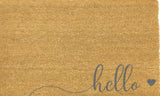Hello Heart Grey Doormat