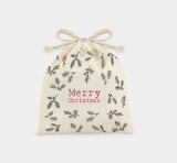 Merry Christmas Drawstring Berry Bag (small)- East Of India