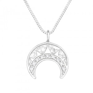 Moon Jewelled Silver Necklace
