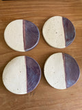 Purple Ceramic Glazed Coasters - Beehive Ceramics