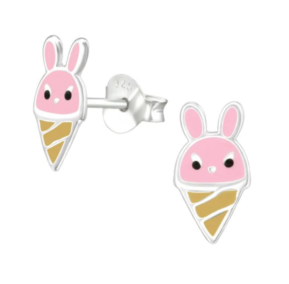 Bunny Ice Cream Sterling Silver Ear Studs