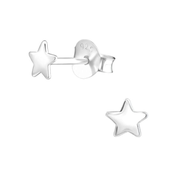 Sterling Silver Star Ear Studs