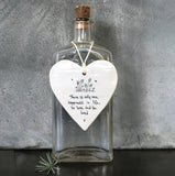 ’There Is One Happiness'  Porcelain Hanging Heart - East Of India