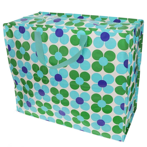 Jumbo Storage Bag - Blue And Green Daisy - Rex London