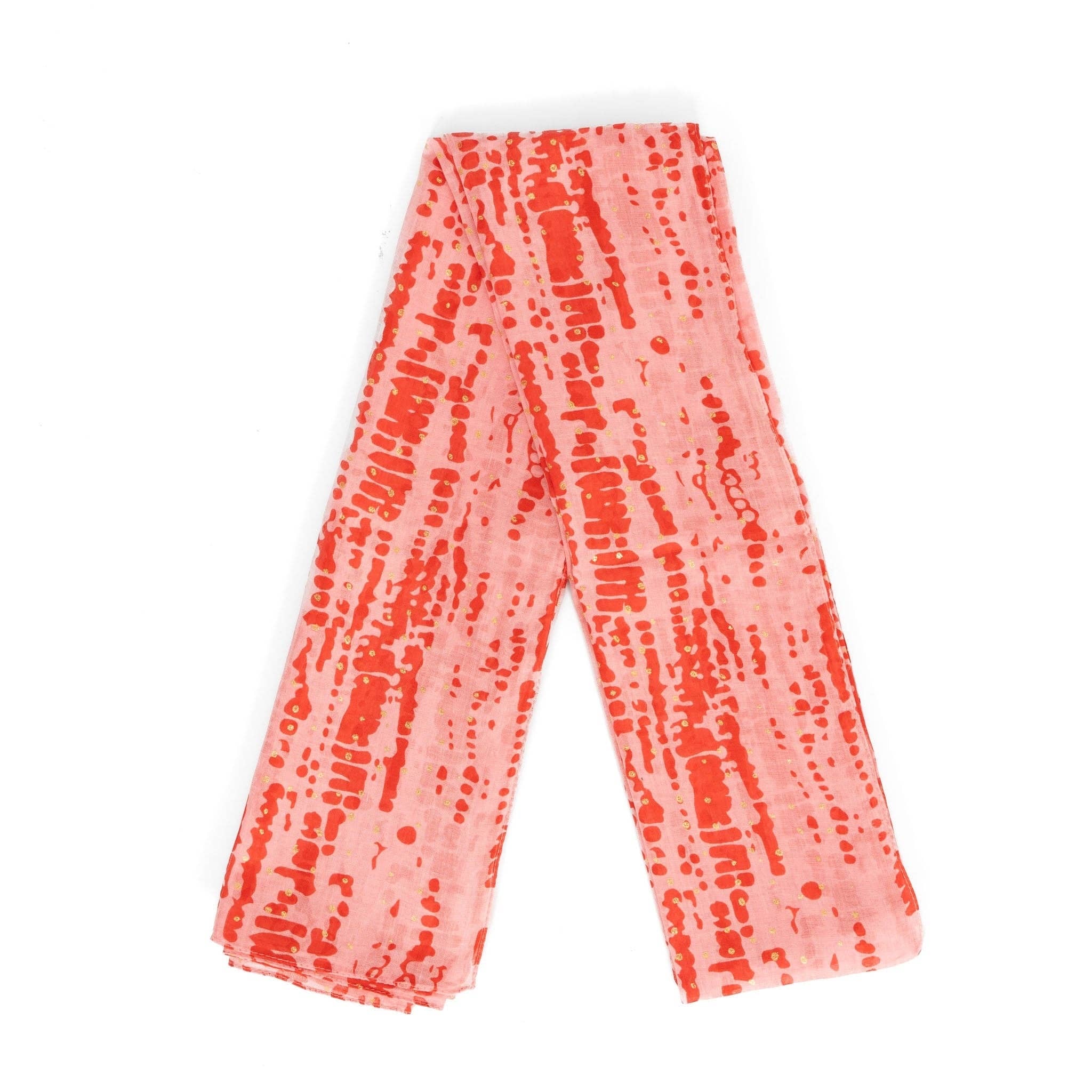 Red/Pink Tie Dye Lightweight Cotton Scarf