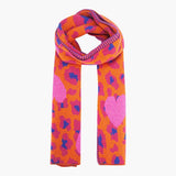 Pink Leopard and Hearts Heavyweight Scarf