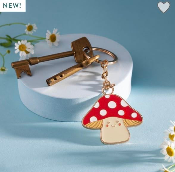 Mushroom Enamel Keyring - Sass & Belle