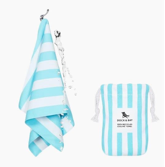 Tulum Blue cooling towel from dock and bay