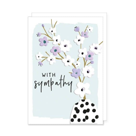 With Sympathy - Pretty Cherry Blossom in Vase