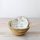 Coastal Enamel & Wooden Bowl