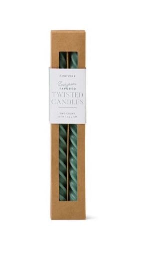 CYPRESS & FIR TWISTED TAPERS EVERGREEN GREEN - 2 PACK