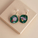 Puddle Hoop Earrings in Teal or Lilac