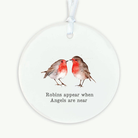 Robins Appear When Angels Are Near Hanging Decoration  - Sympathy Gift - Robin Gifts